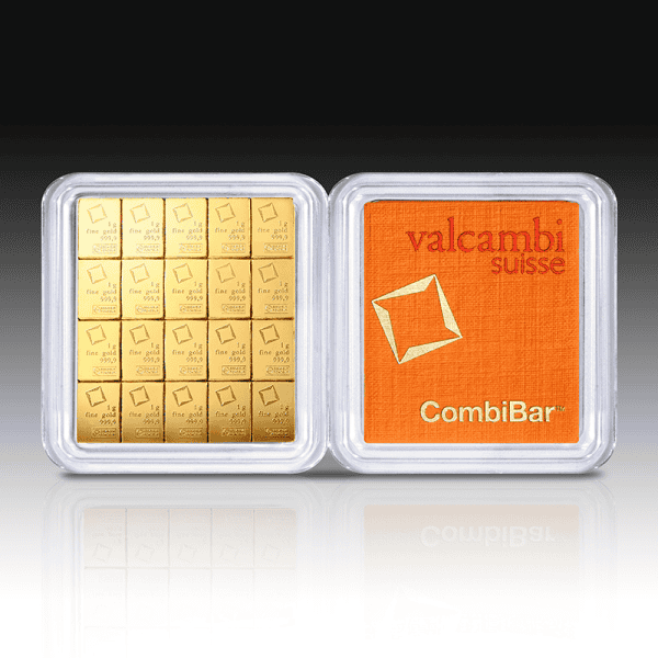 Gold bullion bars for investment and trading.