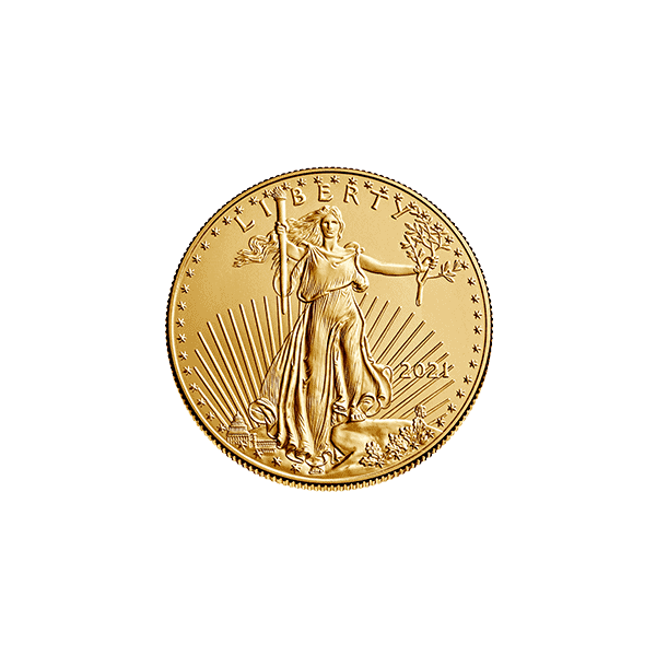 Moneda «Águila de Oro» estadounidense de 2024, con un diseño emblemático y un gran valor de inversión en oro.