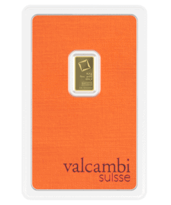 Precious metal gold bar in orange packaging, ideal for investment and jewelry at Houston Gold Exchan.